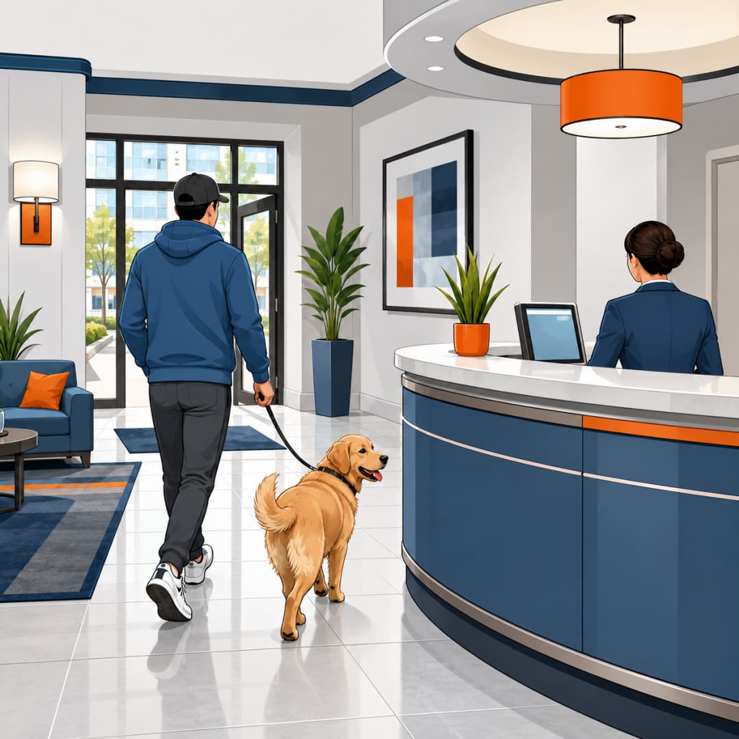 An unregistered pet entering a building unit